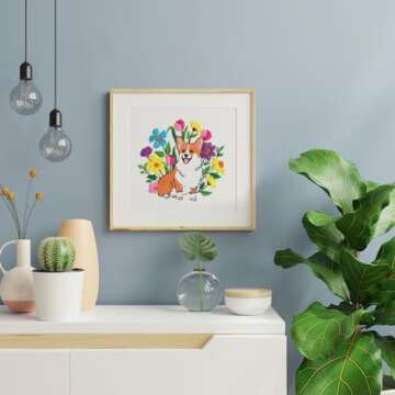 Louise Maelys 3 Sets Dog Embroidery Kits for Beginners with Animal and Flowers Pattern,Adults Starter Cross Stitch Kit DIY Needlepoint