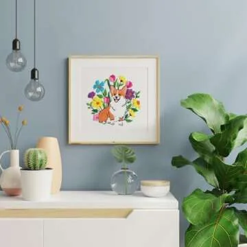 Louise Maelys 3 Sets Dog Embroidery Kits for Beginners with Animal and Flowers Pattern,Adults Starter Cross Stitch Kit DIY Needlepoint