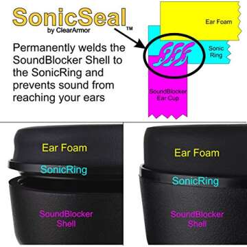 ClearArmor Safety Ear Muffs Hearing Ear Protection - 31.5 dB SNR Noise Reduction - Comfortable Earmu...