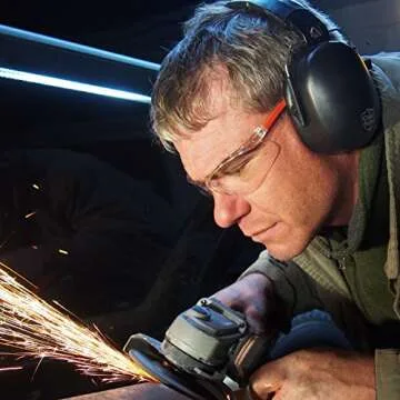 ClearArmor Safety Ear Muffs Hearing Ear Protection - 31.5 dB SNR Noise Reduction - Comfortable Earmuffs that Work for Hunting, Gun Range, Mowing