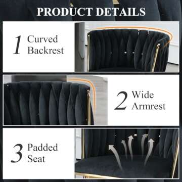 NIOIIKIT Velvet Dining Chairs Set of 2 with Tufted Back