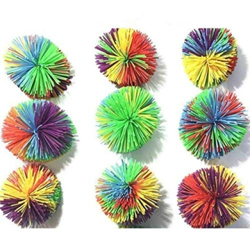 FENDIDI Koosh Balls Monkey Strings Koosh Ball Monkey Strings Ball Rainbow Pom Ball Sensory Fidgets T...