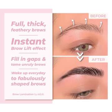 MIYA LASH 2 in 1 Brow Lamination & Lash Lift Lotion Set | Sachet Refill for Lash Lift Kit & Eyebrow Perm | Fast Acting 3-Step Lifting, Setting Lotions with Nutrition Serums | 10 Treatments | Salon Use
