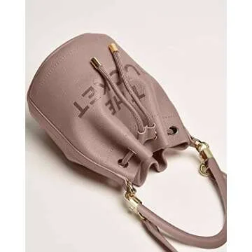 INPAKSA The Bucket Bag for Women Pu Leather Drawstring Handbag Tote Hobo Handbag Crossbody Bag Soft Adjustable, Khaki