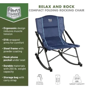 Timber Ridge Portable Rocking Chair for Outdoor Activities