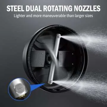 11" Pressure Washer Surface Cleaner, 3000 PSI Pressure Washer Attachments with 2 Extension Wands and 1/4" Quick Plug for Driveways, Pavers, Decks, Walls, Outdoor Furniture Cleaning