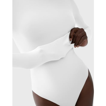 PUMIEY Women's Mock Neck Bodysuit for Chic Style