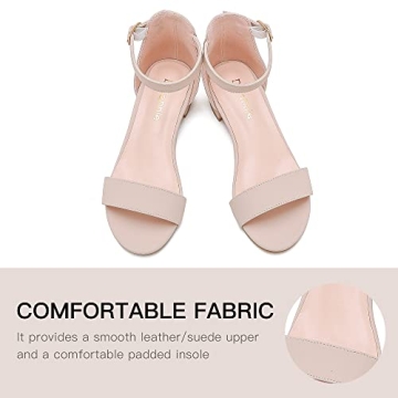 Dufannie Girls Open Toe Ankle Strap Heels for Events