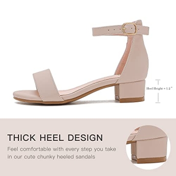 Dufannie Girls Open Toe Ankle Strap Heels for Events