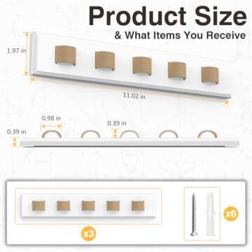 Durmmur 3 Pack Sunglass Organizer, Wall Mounted Sunglasses Organizer, Wooden Glasses Holder Sunglass...