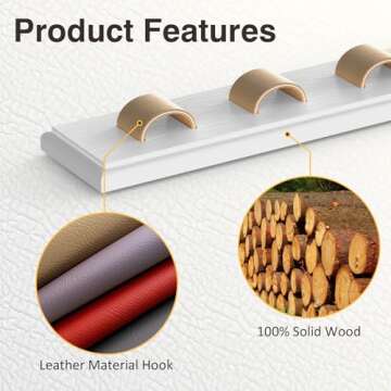 Durmmur 3 Pack Sunglass Organizer, Wall Mounted Sunglasses Organizer, Wooden Glasses Holder Sunglass Holder, Sunglasses Rack for Hanging Your Multiple Eyeglasses, for Wall, Home Decor(White)