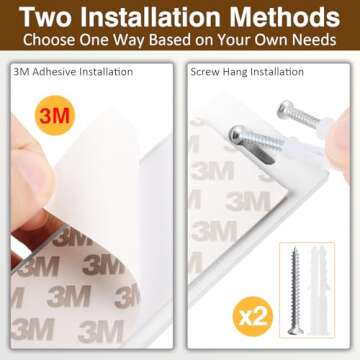 Durmmur 3 Pack Sunglass Organizer, Wall Mounted Sunglasses Organizer, Wooden Glasses Holder Sunglass Holder, Sunglasses Rack for Hanging Your Multiple Eyeglasses, for Wall, Home Decor(White)