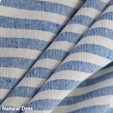 TruDelve Cotton Blend Tablecloth Blue and White Striped Tablecloth with Tassels Boho Table Cloth Rectangle Table Cover (Blue,70"x55",Rectangular)