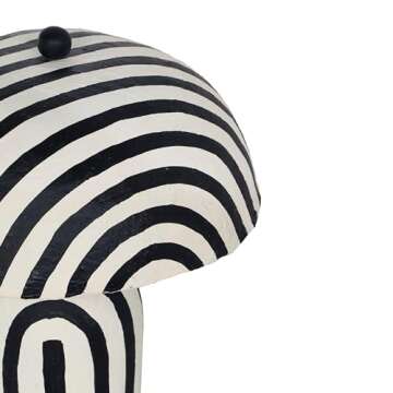 Tov Furniture Maiori Black Striped Papier Mache Table Lamp