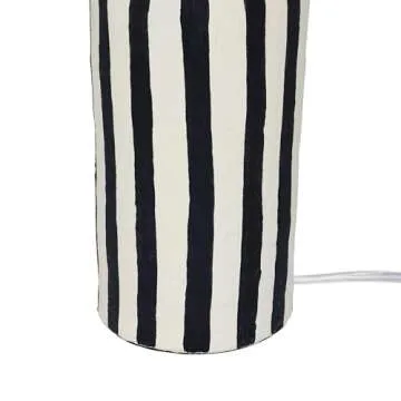 Tov Furniture Maiori Black Striped Papier Mache Table Lamp