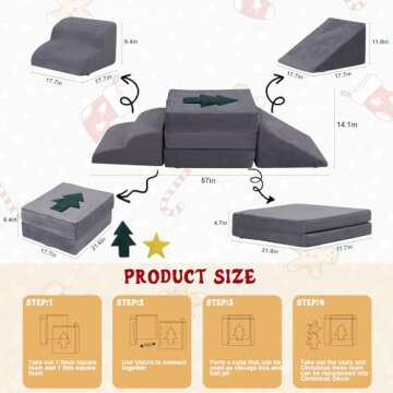 STAOLENE Toddler Climbing Toys Indoor, Climb and Crawl Activity Play Set, Christmas-Themed Soft Foam...