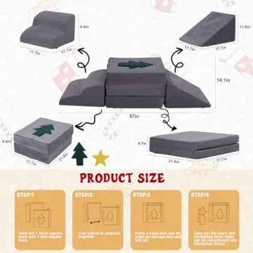 STAOLENE Toddler Climbing Toys Indoor, Climb and Crawl Activity Play Set, Christmas-Themed Soft Foam...