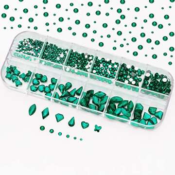 Noverlife 660PCS 3D Nail Art Rhinestones for Nail Design, Flatback Nail Crystal Diamond with Wax Pen...