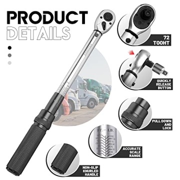 Professional UYECOVE 1/2 Drive Click Torque Wrench
