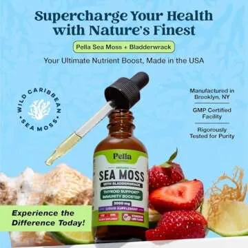 Pella Nutrition Organic Sea Moss Drops - 4X Stronger Superfood Supplement for Joint & Immune Support...