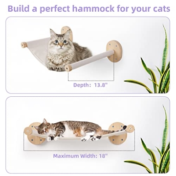 BEBOBLY Cat Wall Shelves and Hammock Set for Cats