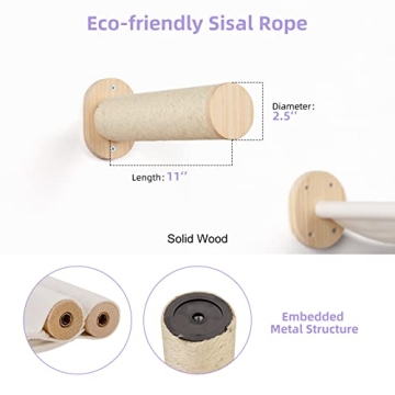 BEBOBLY Cat Wall Shelves and Hammock Set for Cats