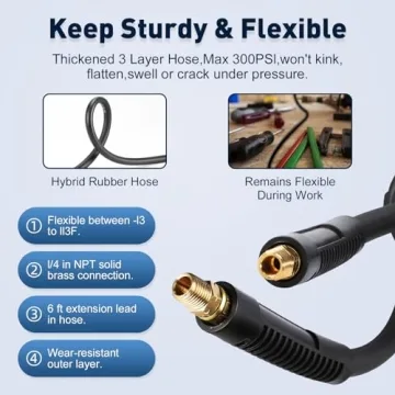 HOZEREEL 50+5 Ft Hybrid Air Hose Reel 300 PSI 180° Swivel