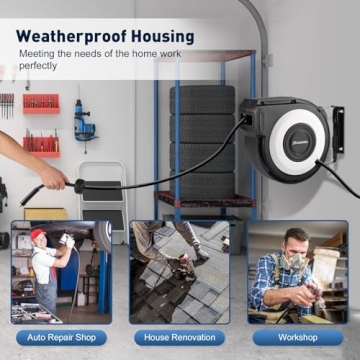 HOZEREEL 50+5 Ft Hybrid Air Hose Reel 300 PSI 180° Swivel