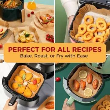 Air Fryer Liners - 100Pcs Non-Stick Baking Sheets for Easy Cleanup