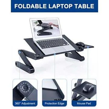 RAINBEAN Adjustable Laptop Desk for Comfort & Flexibility