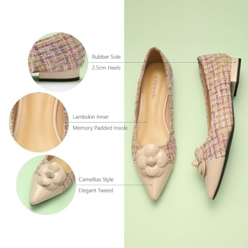 C.Paravano Women's Pink Pointed Toe Flats Size 8.5