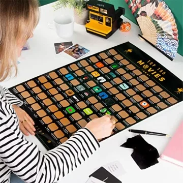 Atlas & Green Top 100 Movies Scratch Off Poster with Accessories