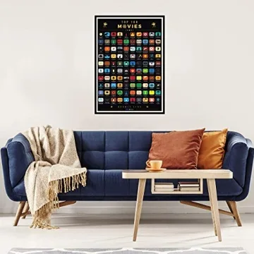 Atlas & Green Top 100 Movies Scratch Off Poster with Accessories