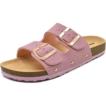 ONCAI Womens Comfortable Sandals Knock Off Clogs Sandals Women Dressy Summer Flat with Arch Support ...