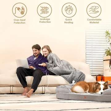 EHEYCIGA Electric Heated Blanket with 9 Heat Levels