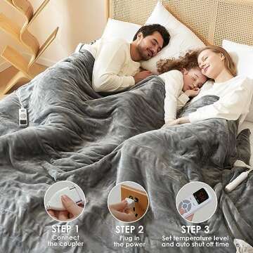 EHEYCIGA Electric Heated Blanket with 9 Heat Levels