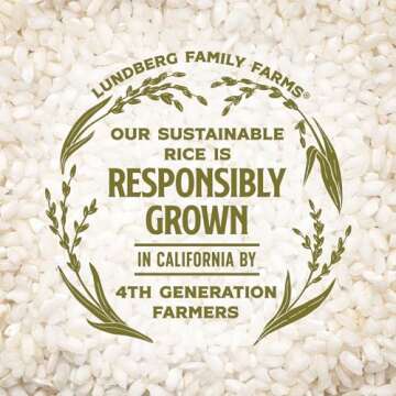 Lundberg White Arborio Rice - Short-Grain White Rice, Creamy Texture for Making Risotto, Rice Pudding, Healthy Food Recipes, Vegan Food, Gluten-Free Rice Grown in California, 32 oz (Pack of 6)