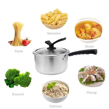 Double Boilers&Classic Stainless Steel Non-Stick Saucepan,Steam Melting Pot for Candle,Butter,Chocolate,Cheese,Caramel and Bonus with Tempered Glass Lid