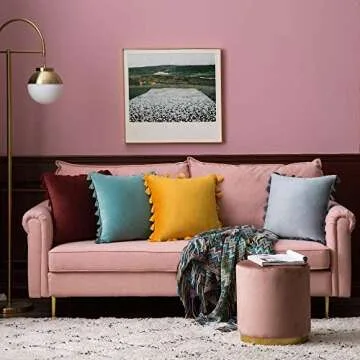 MIULEE Velvet Decorative Pillow Covers with Tassels