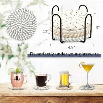 Cute & Absorbent Woven Coasters Perfect for Every Occasion
