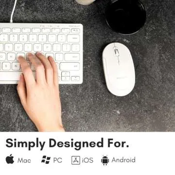 Macally Wireless Bluetooth Mouse for Mac, MacBook Pro/Air, iPad, and PC - Quiet Click and Comfortabl...