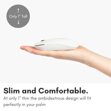 Macally Wireless Bluetooth Mouse for Mac, MacBook Pro/Air, iPad, and PC - Quiet Click and Comfortable Wireless Mouse - Compatible Wireless Apple Mouse - White Laptop Mouse Bluetooth