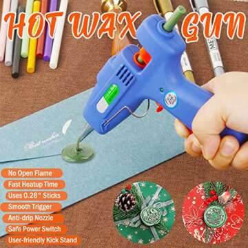 Sealing Wax Hot Melting Glue Gun 20W, Wasole Sealing Wax Sticks Glue Gune for the Diameter 0.28 inch...