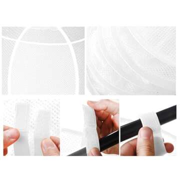 coastal rose 2Pcs Stuffed Animal Storage Foldable Stuffed Animal Net or Hammock Organizer, 4 Compartments Hanging Mesh Toy Storage Hammock for Kid Room Toys, Gloves, Hats, Socks(White)