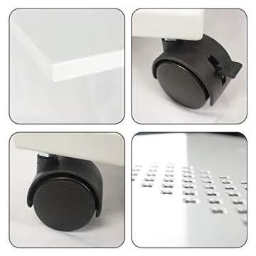 C Sofa Side End Table with Lockable Wheels - Versatile Mobile Snack Table