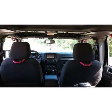 BubbasGarageTv Universal Paracord Headrest Grab Handles in Black