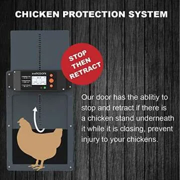 MATICOOPX Automatic Chicken Coop Door Opener, with Timer & Light Sensor, Aluminum Door,Grey