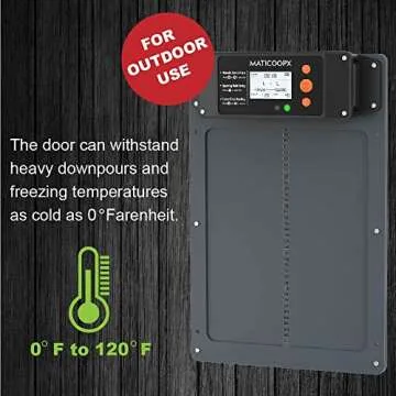 MATICOOPX Automatic Chicken Coop Door Opener, with Timer & Light Sensor, Aluminum Door,Grey