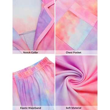 Ekouaer Relaxed Button-Down Pajama Set for Women