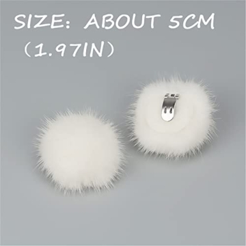 Mink Fur Pom Pom Shoe Clips for Stylish Footwear